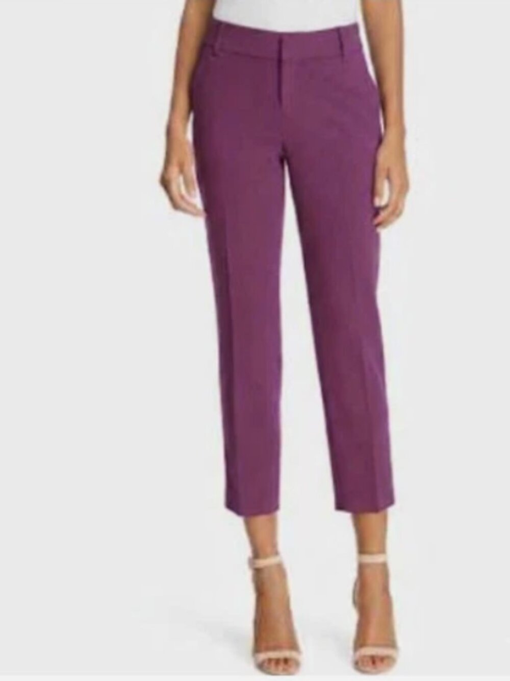 Alice + Olivia Purple Tapered Wool Blend Trouser Pants Size 8